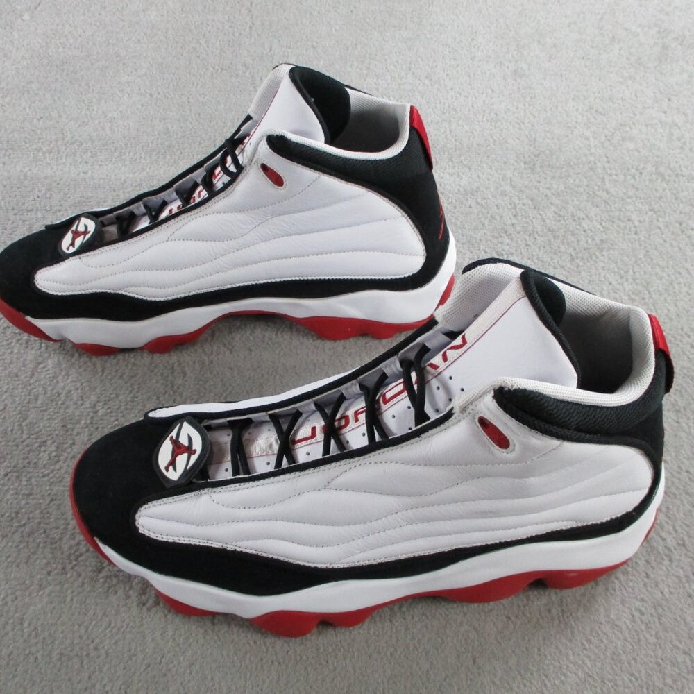 Jordan Pro Strong Sneakers Mens 13 White Gym Red Black Basketball Shoes Nike Air - Picture 2 of 7